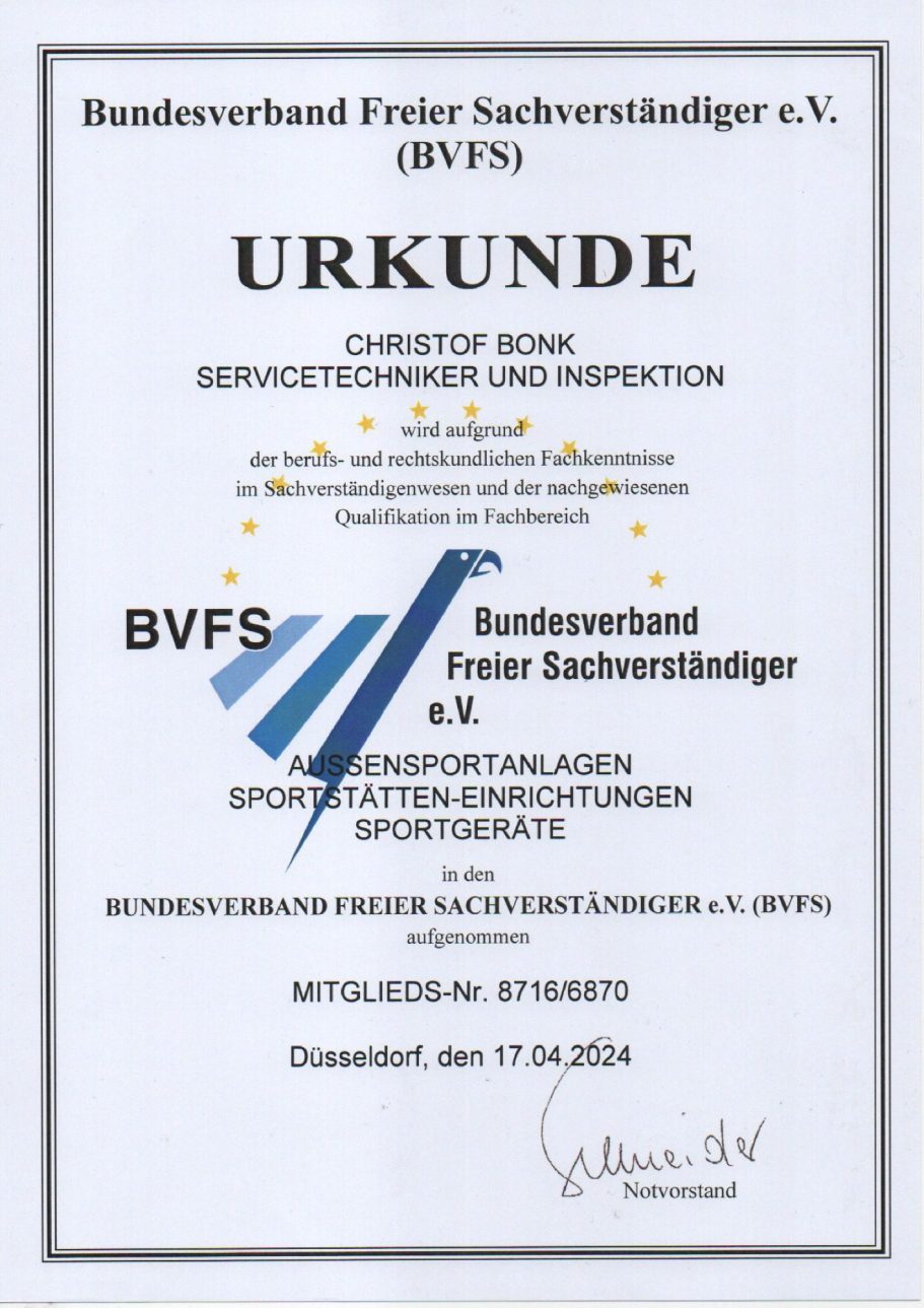 BVFS Urkunde